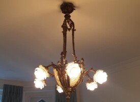 An image showing a newly fitted decorative electric chandelier