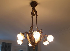 An image showing a newly fitted decorative electric chandelier