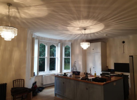 An image showing a kitchen with some newly fitted light fixtures