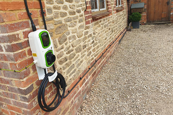 An image showing a newly fitted electric car charger